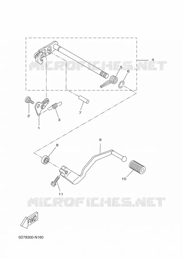AXE DE SELECTEUR / PEDALE Yamaha MOTO 125 2018 R125  YZF-R125A