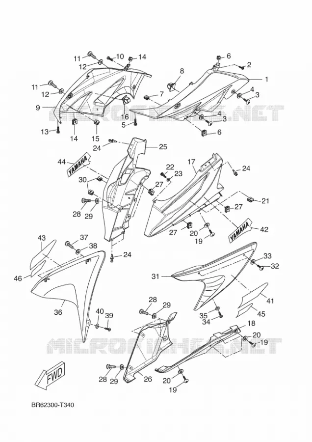 CARENAGES 1  Yamaha MOTO 125 2018 R125  YZF-R125A