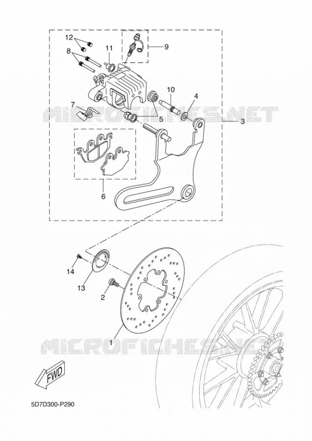 ETRIER DE FREIN ARRIERE Yamaha MOTO 125 2018 R125  YZF-R125A