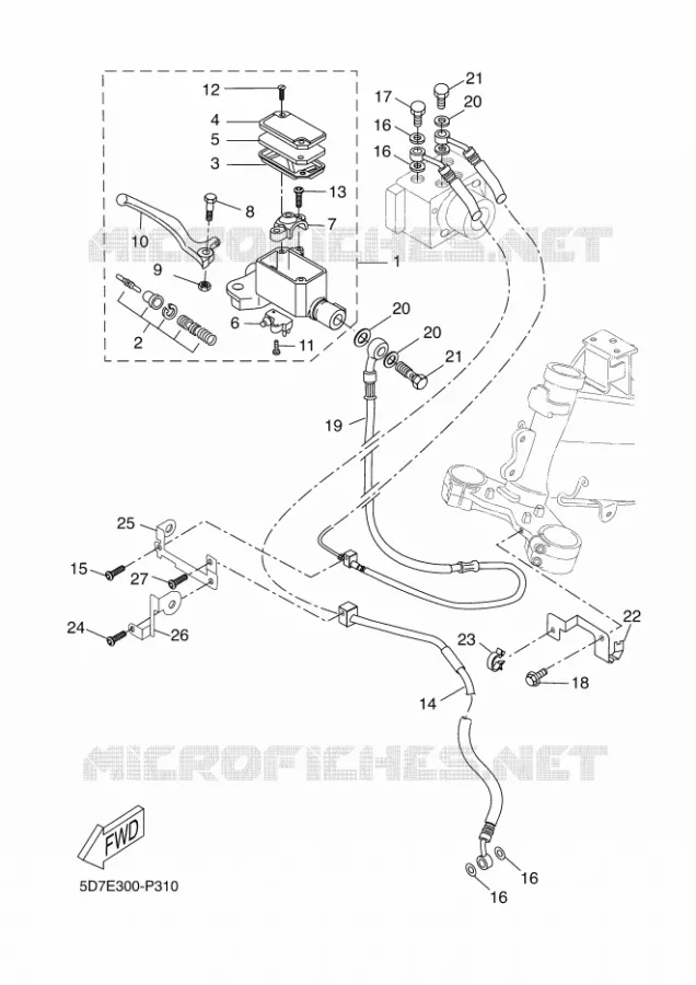 MAITRE CYLINDRE DE FREIN AVANT Yamaha MOTO 125 2018 R125  YZF-R125A