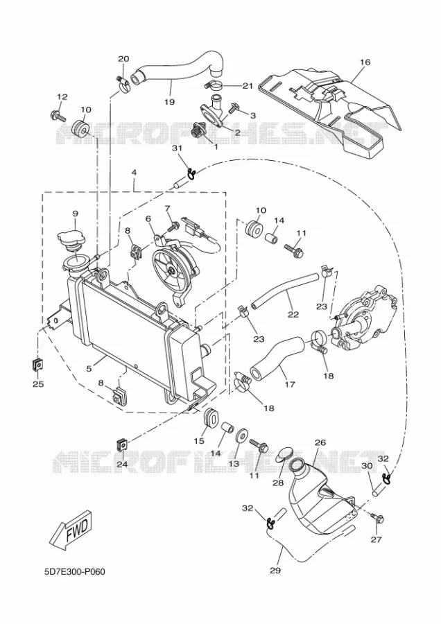 RADIATEUR / DURITES Yamaha MOTO 125 2018 R125  YZF-R125A