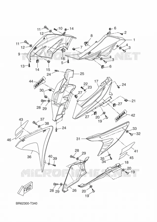CARENAGE 1 Yamaha MOTO 125 2018 R125  YZF-R125A