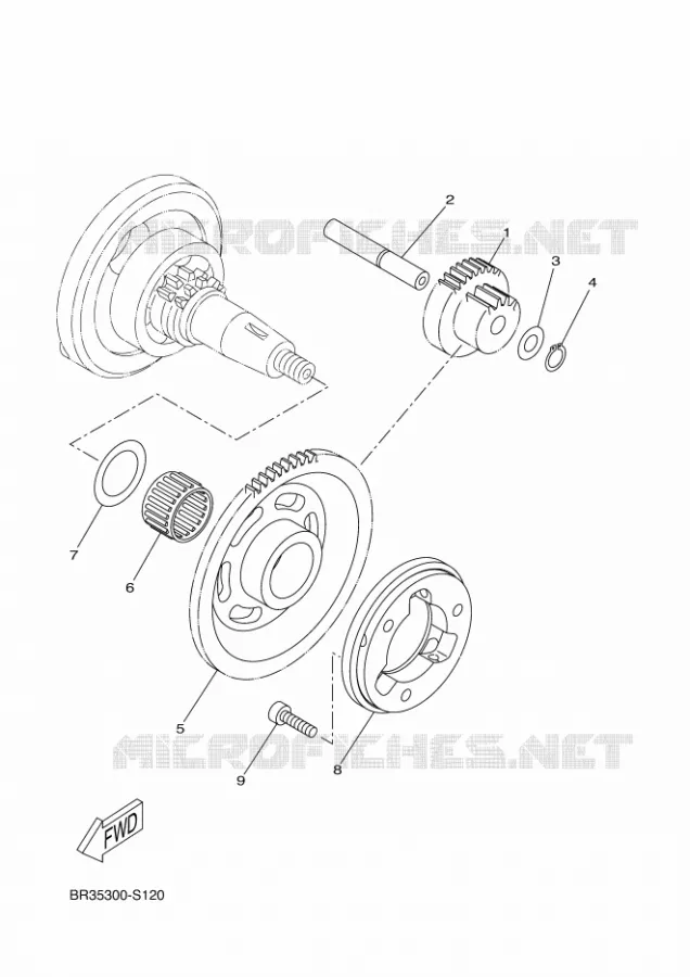 EMBRAYAGE DE DEMARREUR Yamaha MOTO 125 2018 R125  YZF-R125A