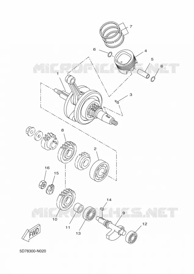 VILEBREQUIN / PISTON Yamaha MOTO 125 2018 R125  YZF-R125A