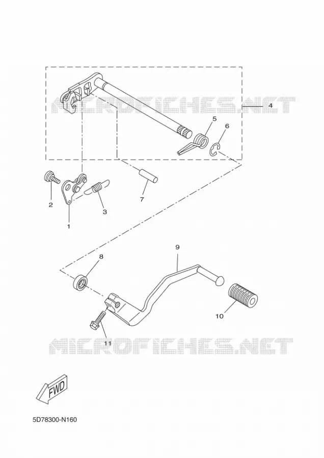 AXE DE SELECTEUR / PEDALE Yamaha MOTO 125 2018 R125  YZF-R125A