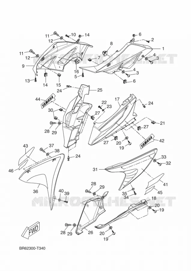 CARENAGE 1 Yamaha MOTO 125 2018 R125  YZF-R125A
