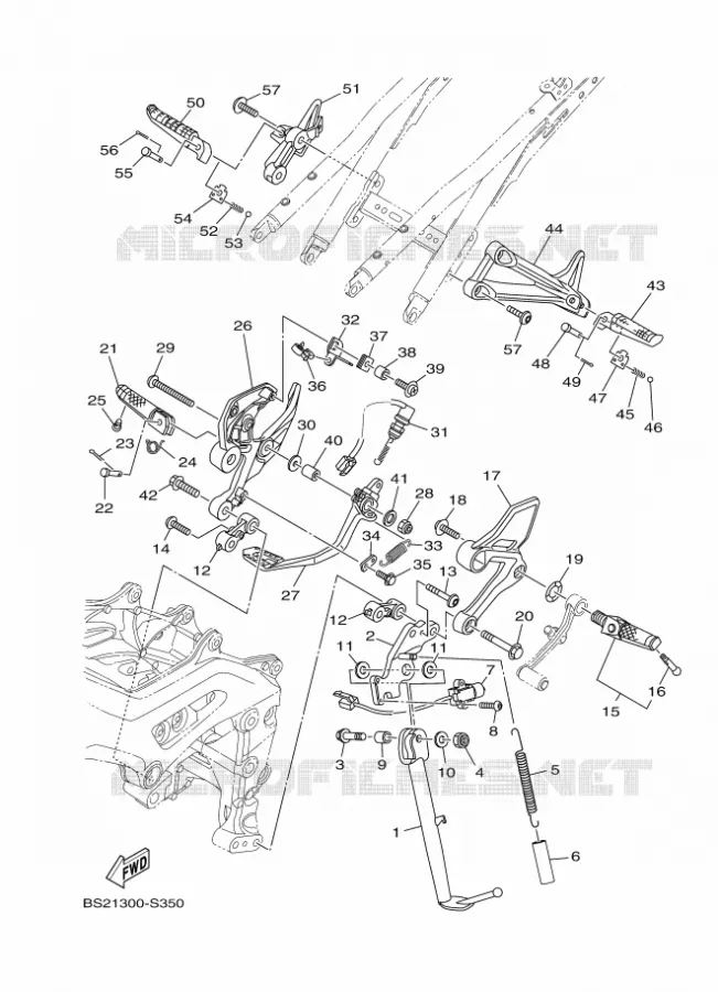 SUPPORT / REPOSE PIEDS Yamaha MOTO 900 2018 MT  MTN850-A