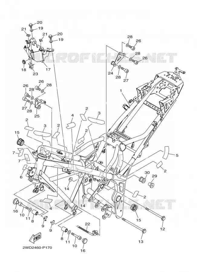 CADRE Yamaha MOTO 250 2018 R25  YZF-R25A