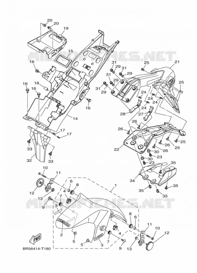 GARDE BOUE Yamaha MOTO 250 2018 R25  YZF-R25A
