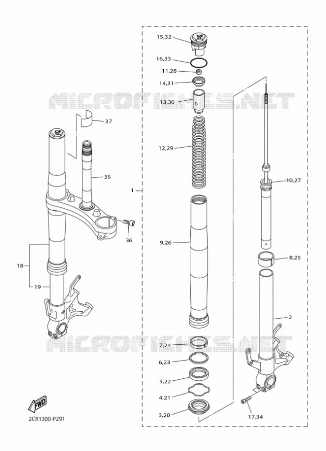 FOURCHE Yamaha MOTO 1000 2018 R1  YZF-R1