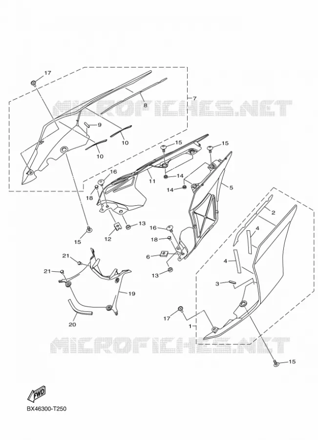 COUVERCLE LATERAL Yamaha MOTO 1000 2018 R1  YZF-R1