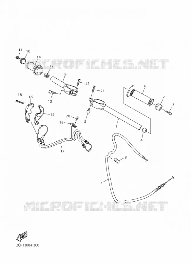 GUIDON ET CABLES Yamaha MOTO 1000 2018 R1  YZF-R1