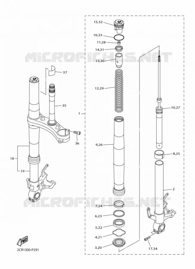 FOURCHE Yamaha MOTO 1000 2018 R1  YZF-R1