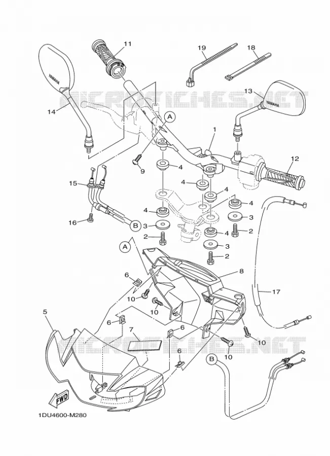 GUIDON ET CABLES Yamaha SCOOTER 110 2018 CRYPTON  T110C