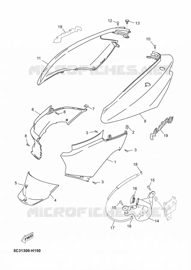 COUVERCLE LATERAL Yamaha SCOOTER 50 2018 NEOS 4  YN50F