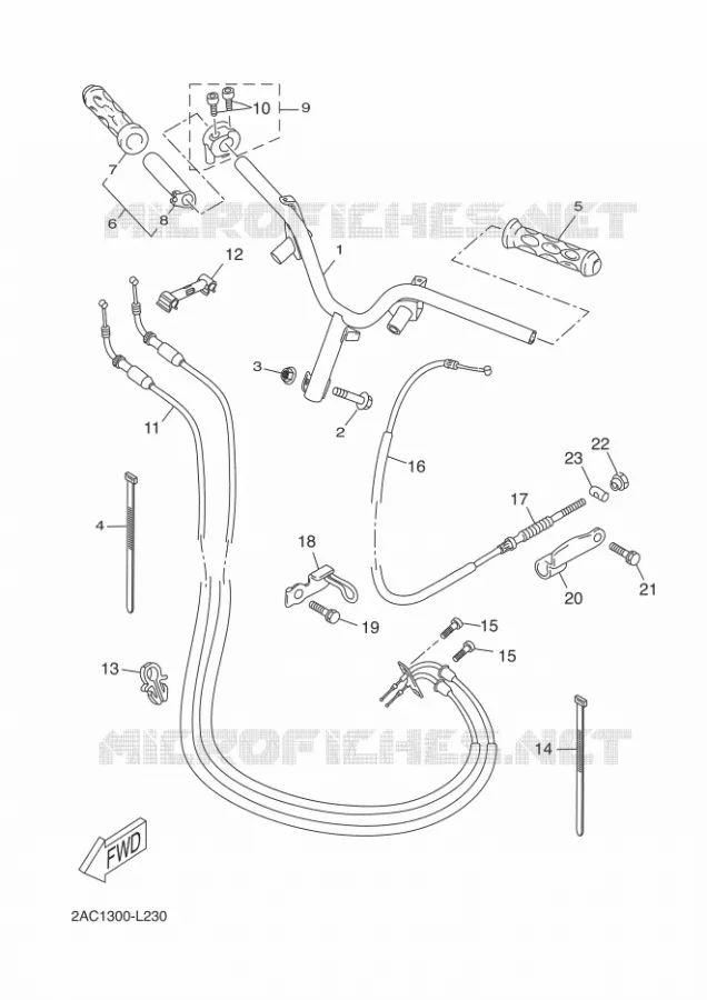 GUIDON ET CABLES Yamaha SCOOTER 50 2018 NEOS 4  YN50F