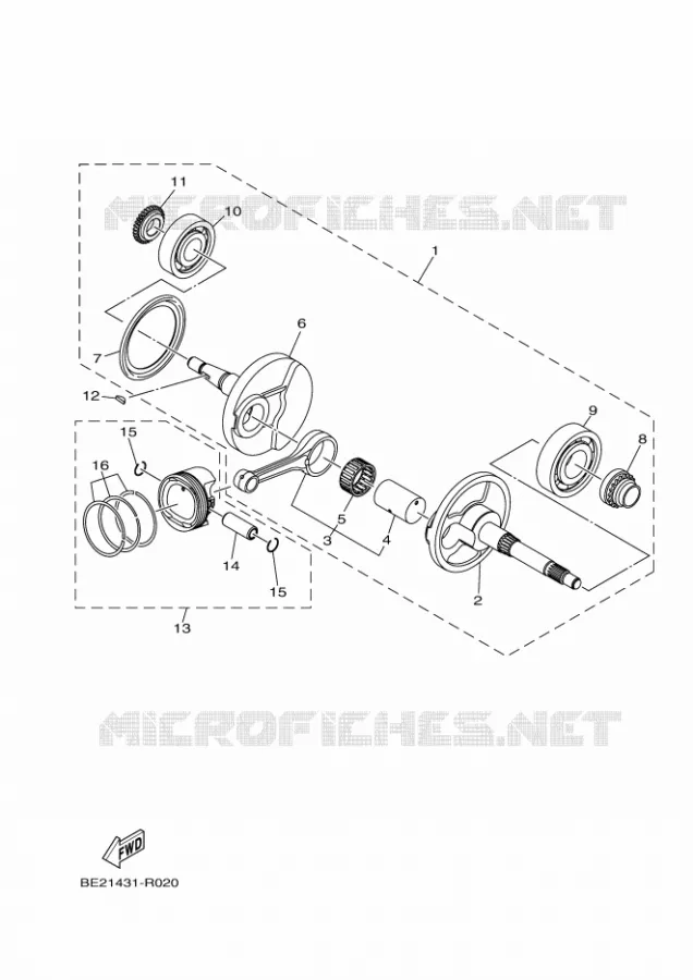VILEBREQUIN / PISTON Yamaha SCOOTER 155 2018 TRICITY  MWS150-A