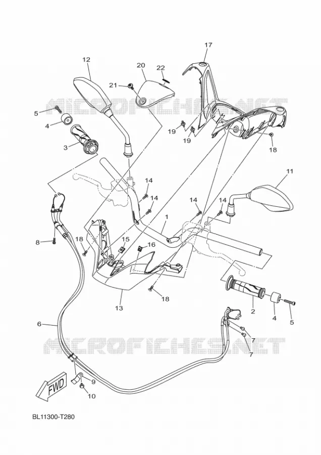 GUIDON ET CABLES Yamaha SCOOTER 400 2018 XMAX  YP400RA