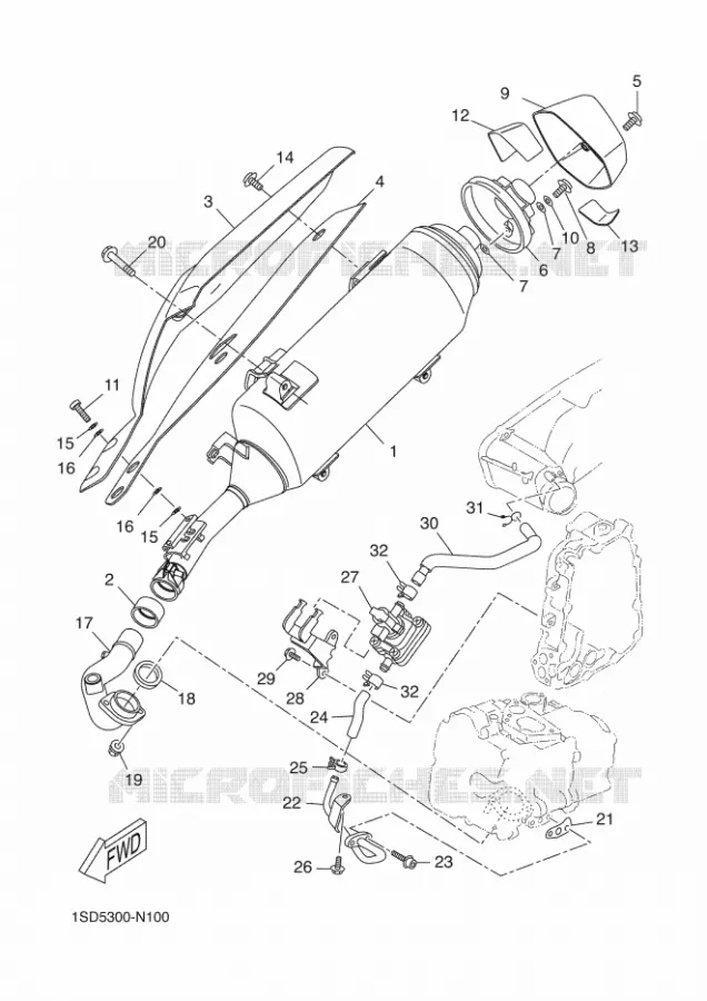 ECHAPPEMENT Yamaha SCOOTER 400 2018 XMAX  YP400RA