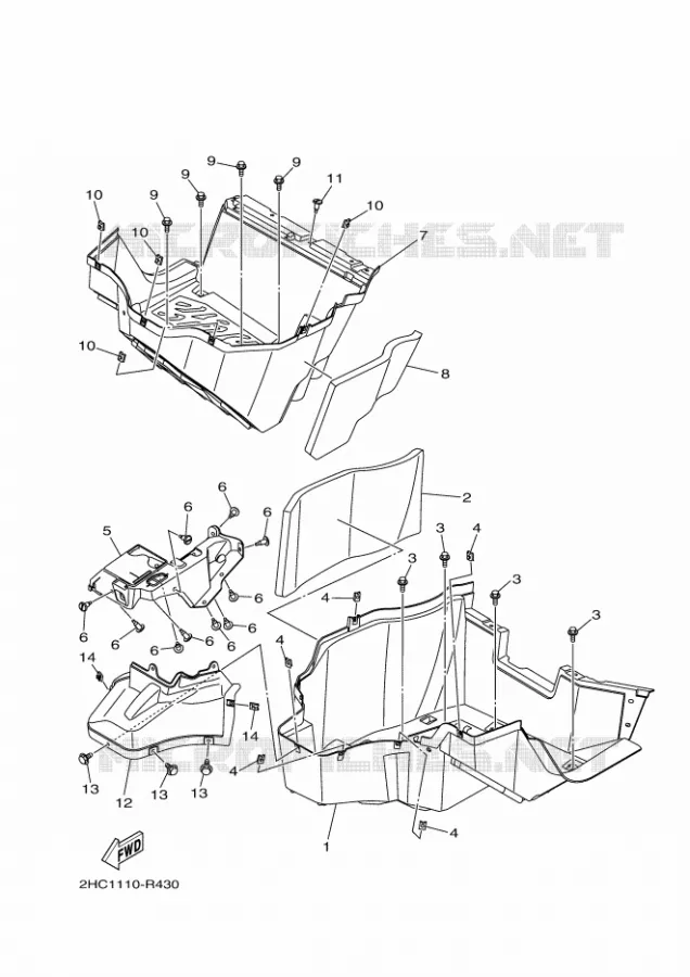 BEQUILLE / REPOSE PIEDS Yamaha SIDE BY SIDE 1000 2018 YXZ  YXZ10YMXJ