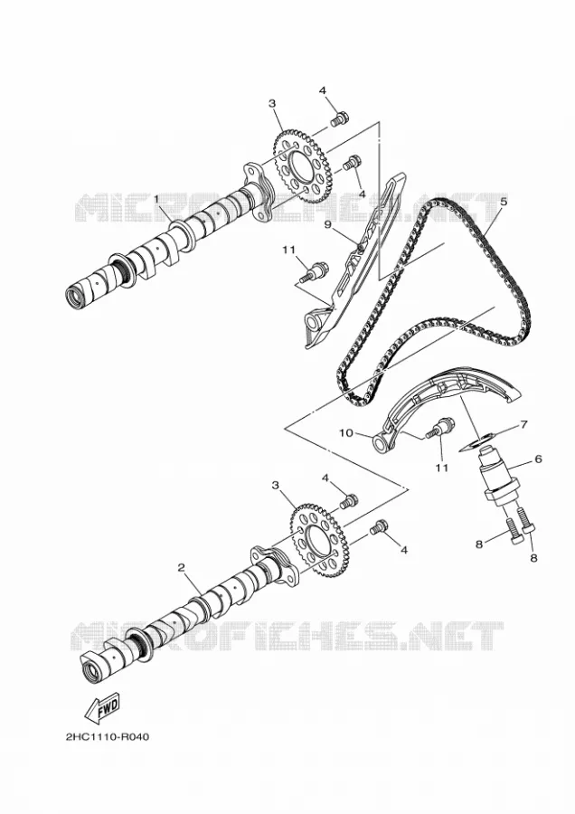 ARBRE A CAMES / CHAINE DE DISTRIBUTION Yamaha SIDE BY SIDE 1000 2018 YXZ  YXZ10YESJ