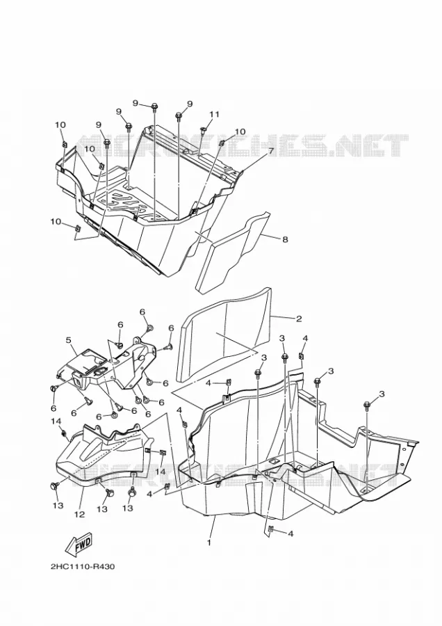 BEQUILLE / REPOSE PIEDS Yamaha SIDE BY SIDE 1000 2018 YXZ  YXZ10YEXJ