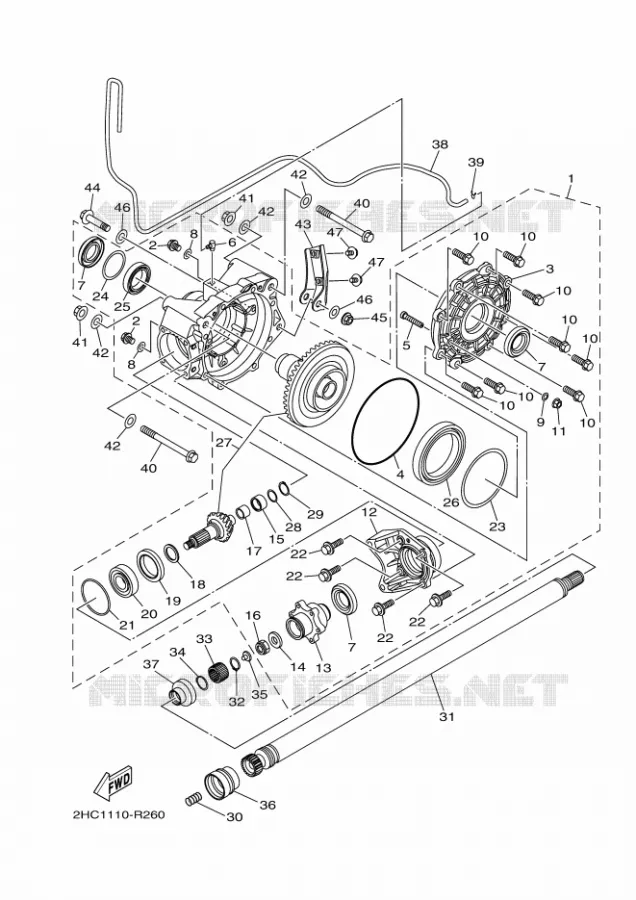 CARDAN Yamaha SIDE BY SIDE 1000 2018 YXZ  YXZ10YEXJ