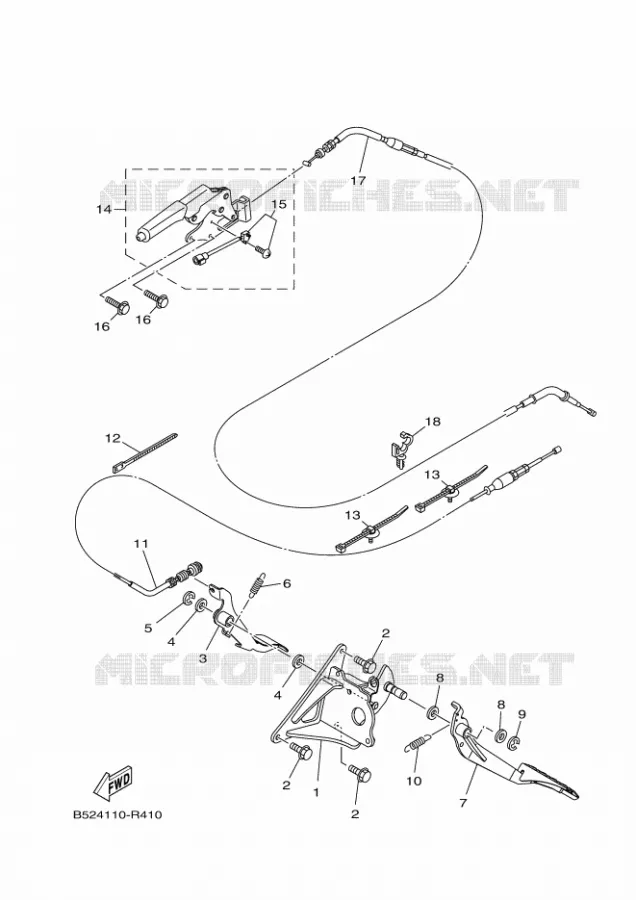 PEDALE / CABLE Yamaha SIDE BY SIDE 700 2018 WOLVERINE  YXE700E