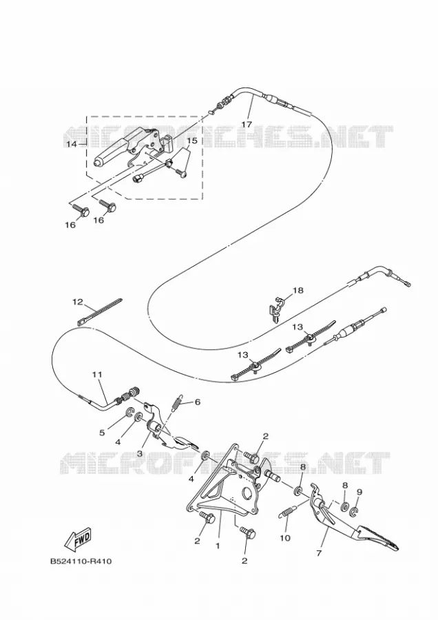 PEDALE / CABLE Yamaha SIDE BY SIDE 700 2018 WOLVERINE  YXE700E