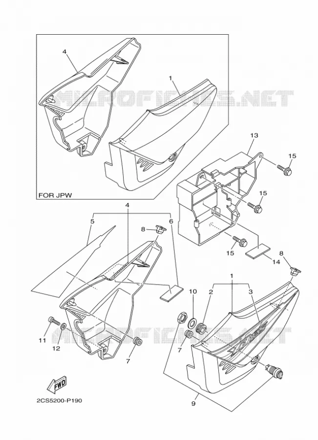 COUVERCLE LATERAL Yamaha MOTO 125 2018 YB  YB125
