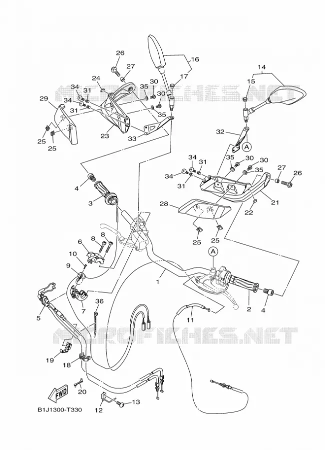 GUIDON ET CABLES Yamaha MOTO 900 2018 TRACER  MTT850D