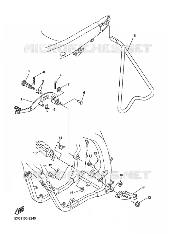 SUPPORT / REPOSE PIEDS Yamaha MOTO 250 2009 YZF  YZ250F