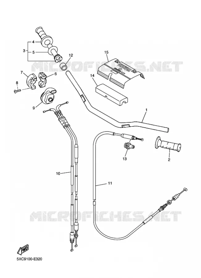 GUIDON ET CABLES Yamaha MOTO 250 2007 YZF  YZ250F