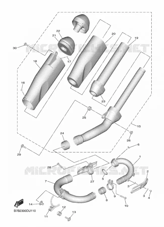 ECHAPPEMENT Yamaha MOTO 250 2019 YZF  YZ250F