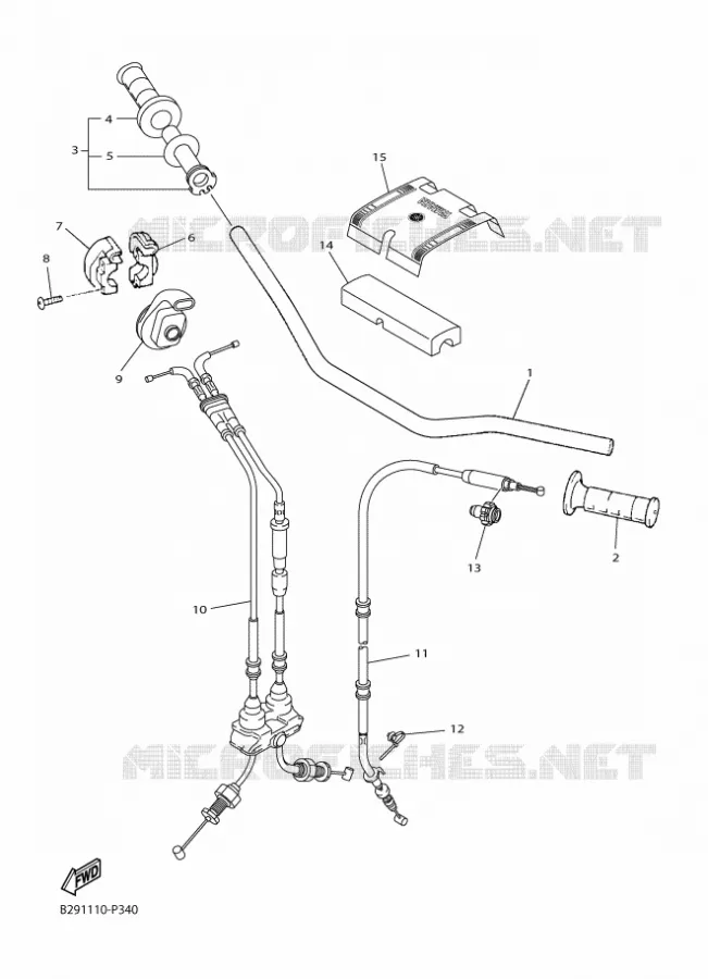 GUIDON ET CABLES Yamaha MOTO 250 2019 YZF  YZ250FX