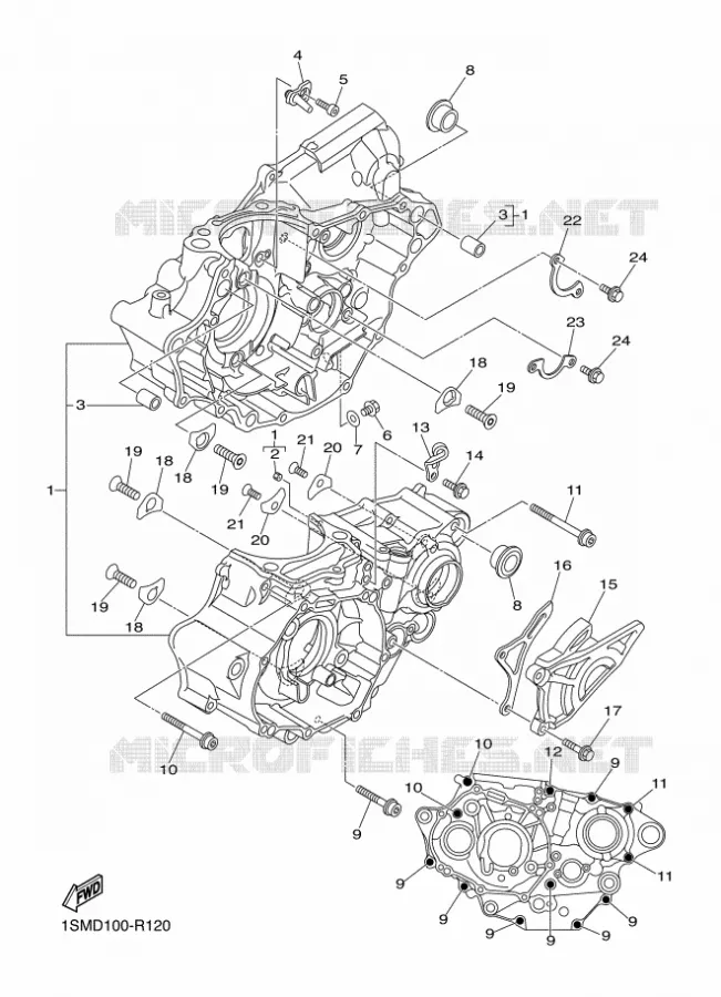 CARTER MOTEUR Yamaha MOTO 250 2016 YZF  YZ250F
