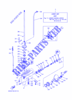CARTER INFERIEUR ET TRANSMISSION pour Yamaha 4C Manual Starter, Tiller Handle, Manutl Tilt, Pre-Mixing, Shaft 15