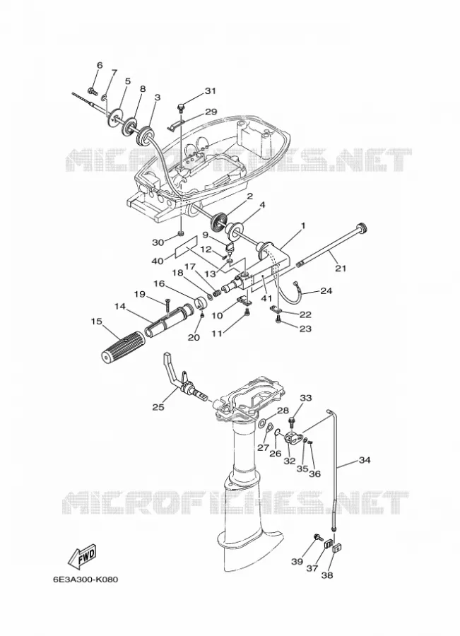 COMMANDE D'ACCELERATEUR Yamaha OUTBOARD ENGINES 5hp (3.7kW) 2015 5  5CMHS