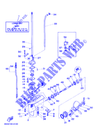 CARTER INFERIEUR ET TRANSMISSION pour Yamaha 5CM Manual Starter, Tiller Handle, Manual Tilt, Pre-Mixing, Shaft 15