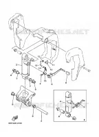 SUPPORT 2 pour Yamaha E60H Enduro, Manual Starter, Tiller Handle, Hydro Trim & Tilt, Pre-Mixing, Shaft 20