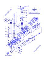 CARTER INFERIEUR ET TRANSMISSION 1 pour Yamaha F40D Electric Starter, Remote Control, Power Trim & Tilt, Shaft 20