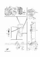 PIECES D'ENTRETIEN pour Yamaha F40J Manual Starter, Tiller Handle, Hydro Trim & Tilt, Shaft 20