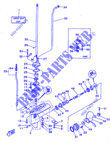CARTER INFERIEUR ET TRANSMISSION pour Yamaha 5C 2 Stroke, Manual Starter, Tiller Handle, Manual Tilt de 1998