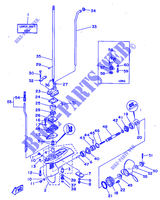 CARTER INFERIEUR ET TRANSMISSION pour Yamaha 5C 2 Stroke, Manual Starter, Tiller Handle, Manual Tilt de 1997