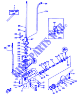 CARTER INFERIEUR ET TRANSMISSION pour Yamaha 5C 2 Stroke, Manual Starter, Tiller Handle, Manual Tilt de 1994