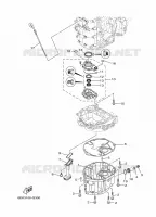 VENTILATEUR D'HUILE pour Yamaha F130A Electric Starter, Remote Control, Power Trim & Tilt, Shaft 25