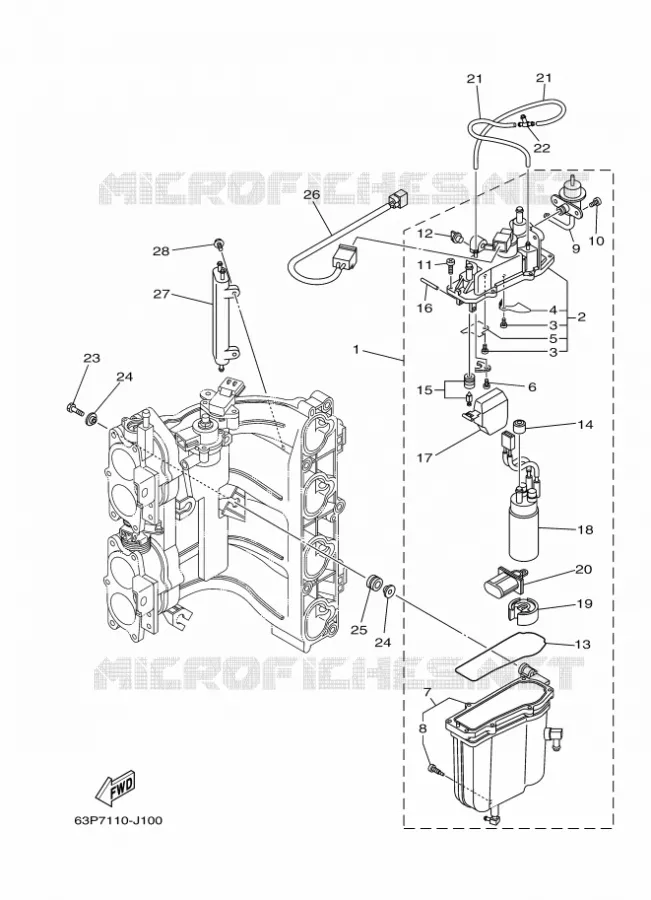 POMPE A INJECTION 1 Yamaha OUTBOARD ENGINES 150hp (110.3kW) 2011 F150  F150AETX