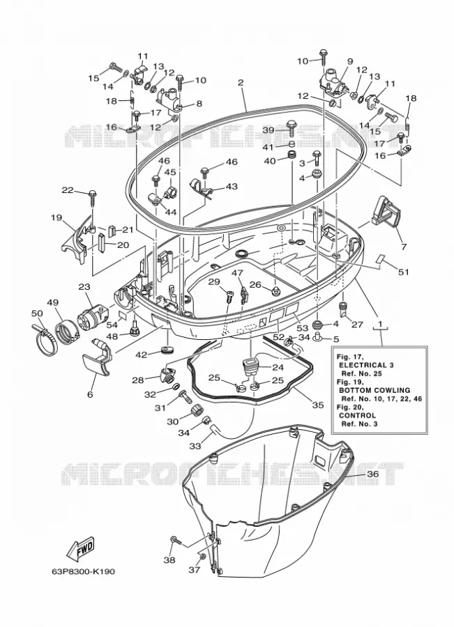 CAPOT INFERIEUR Yamaha OUTBOARD ENGINES 150hp (110.3kW) 2011 F150  F150AETL