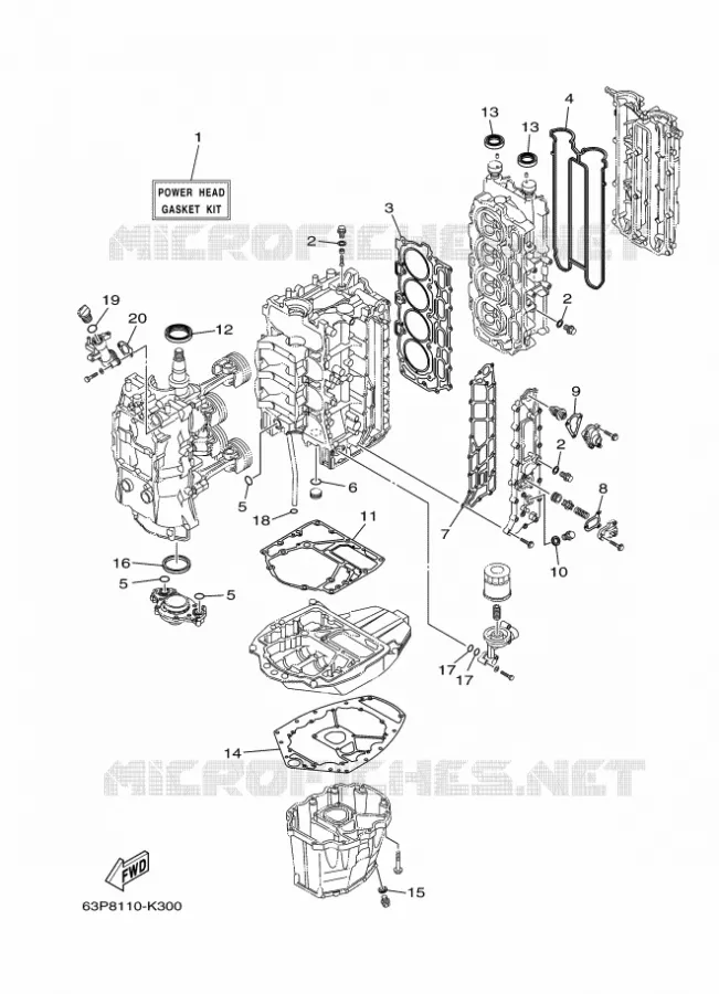 KIT DE REPARATION 1 Yamaha OUTBOARD ENGINES 150hp (110.3kW) 2011 F150  F150AETL