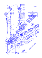 BOITIER D'HELICE ET TRANSMISSION 1 pour Yamaha F150A Electric Starter, Remote Control, Power Trim & Tilt, Shaft 20